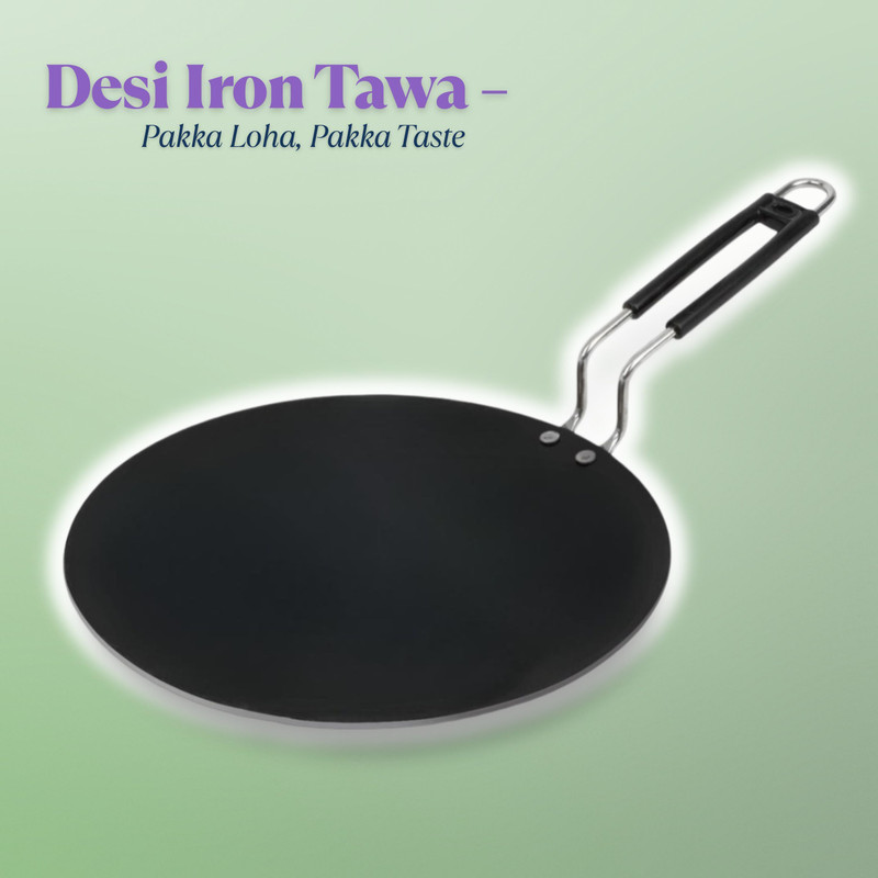 SILVOSWAN Roti/Chapati Tawa - Heavy Iron Roti Tawa 10-inch, Gas Stove Ready Tawa 25 cm diameter(Iron)