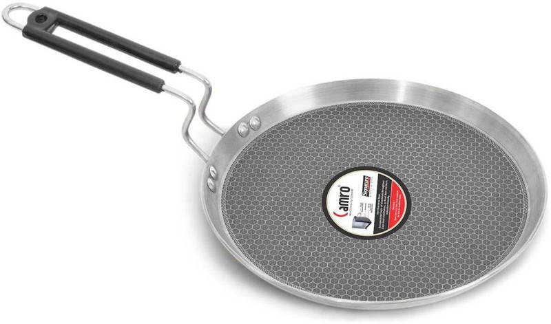 Hawkins Triply Stainless Steel Shielded Nonstick Tawa with Rosewood Handle Tawa 26 cm diameter(Triply, Non-stick, Induction Bottom)