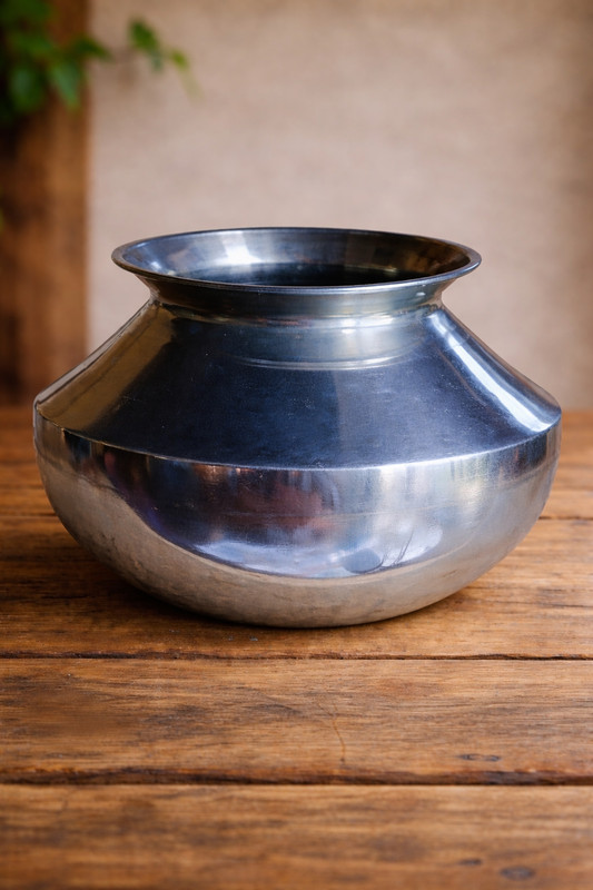 Tannu Craft Stainless Steel Deep Patila / Tope for Cooking, Boiling Milk & Kitchen Use Handi 8 L(Stainless Steel)
