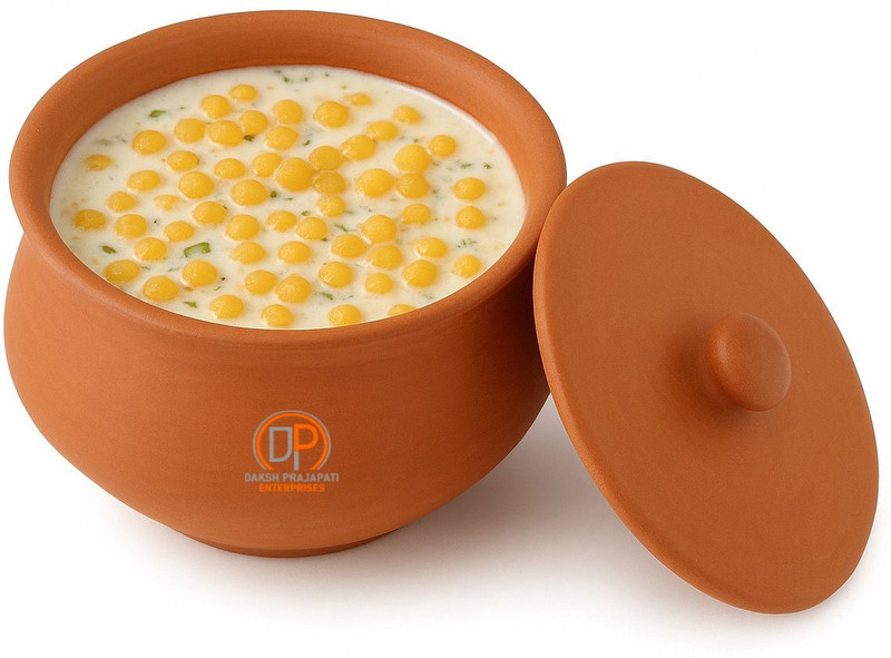 JIYA ELEGANCE DAHI HANDI 500ML Handi 0.5 L with Lid(Ceramic, Non-stick, Induction Bottom)