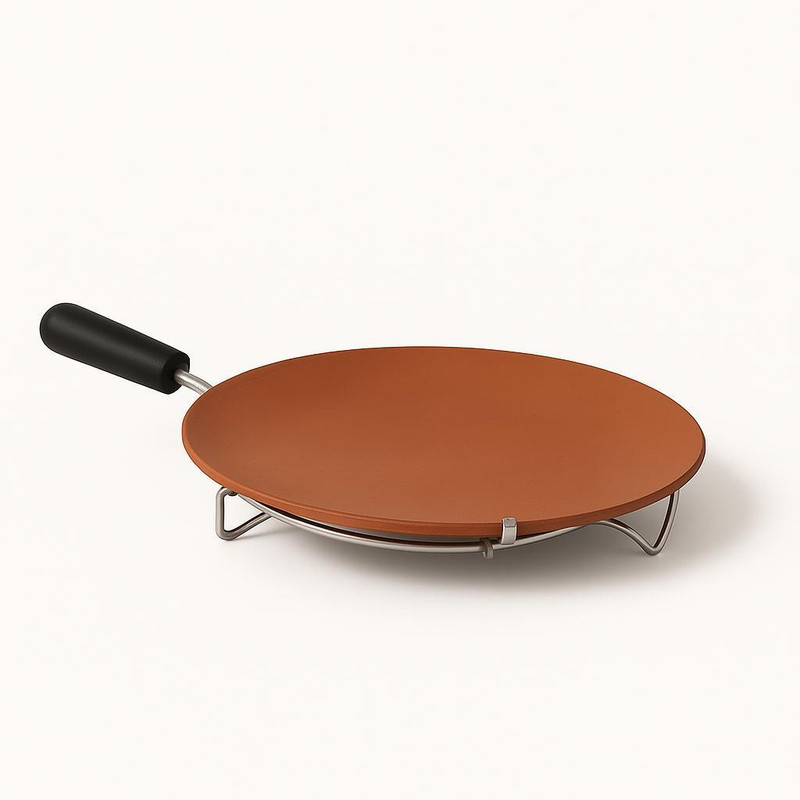 CLAYCASA Clay Tavi Tawa 25 cm diameter(Earthenware, Non-stick, Induction Bottom)
