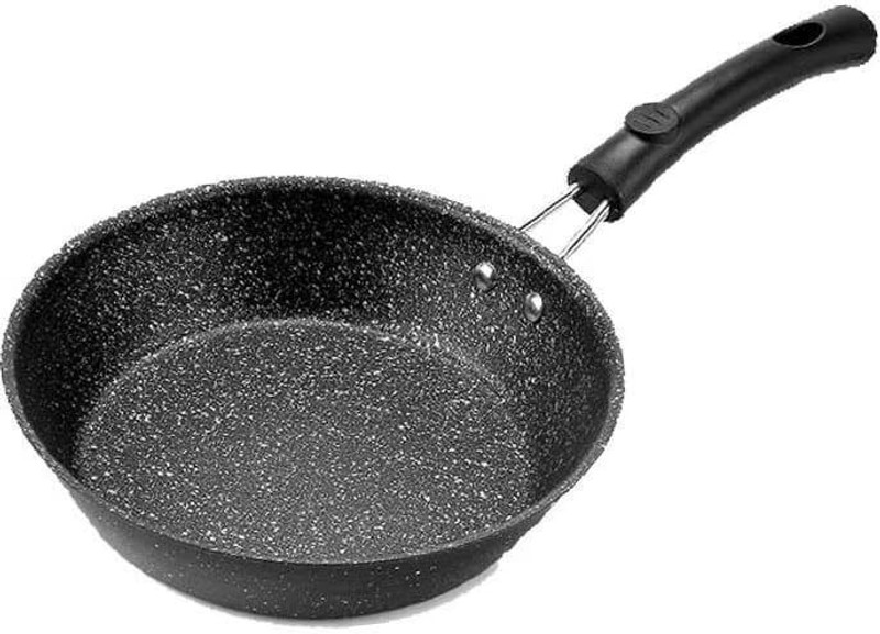 Shreedhar Impex Non Stick Frying Pan Heavy Duty Thick Iron Flat Pan for Gas & Induction Fry Pan 12 cm diameter with Lid 1 L capacity(Iron, Non-stick)