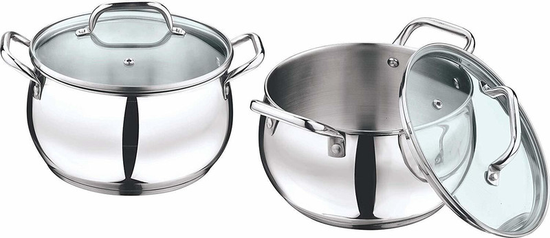 VINOD Platinum Triply Stainless Steel Saucepot with Stainless Steel Lid Pot 22 cm diameter 1.8 L capacity with Lid(Triply, Stainless Steel, Induction Bottom)