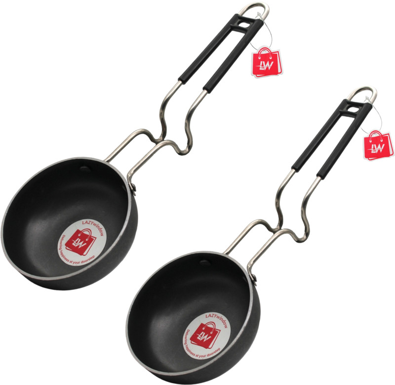LAZYwindow Iron Tadka Pan/Fry Pan with Steel Handle for Kitchen 12cm Diameter Pack Of 1 Tadka Pan 12 cm diameter 0.25 L capacity(Iron, Induction Bottom)