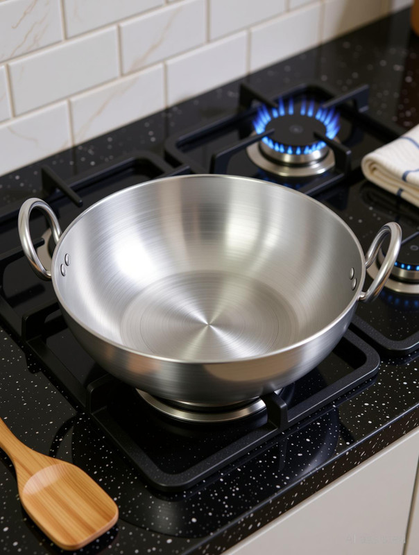 Tannu Craft Aluminium Kadhai Handi 3 L(Aluminium, Non-stick)