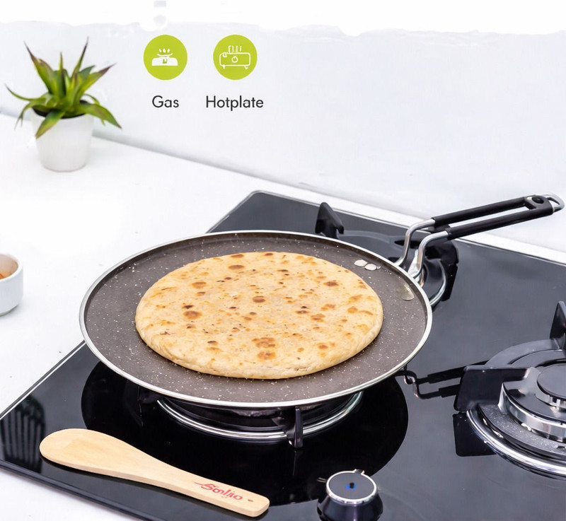 Mainsa Non-Stick Dosa Roti multiTawa | Flat Round Tawa for Chapati & Paratha Tawa 30 cm diameter(Aluminium, Non-stick)