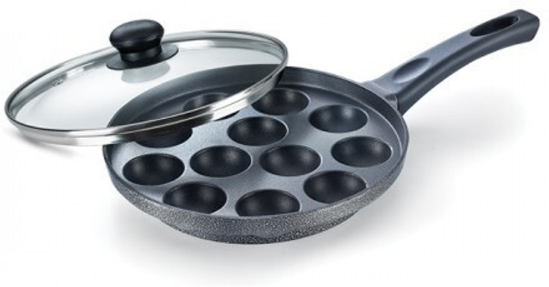 Prestige Omega Select Plus 12 Pits Appachatty Pan 24 cm diameter with Lid 0.5 L capacity(Aluminium, Non-stick)