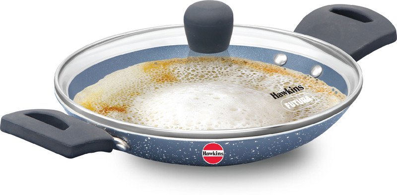 Hawkins Pro, Mini Kadhai, Appam Pot Maker, Granite (CA09G) Paniarakkal Pan 22 cm diameter with Lid 0.9 L capacity(Aluminium, Non-stick)