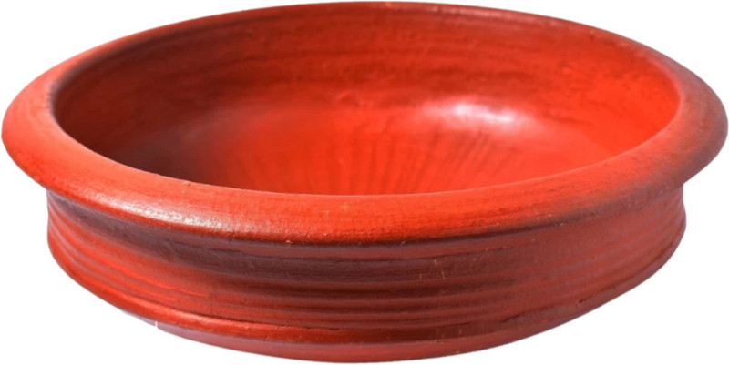 CPV CRAFTS JothiPottery- Clay handmade curry or fry Chatty/ Handi Handi 1 L(Earthenware)