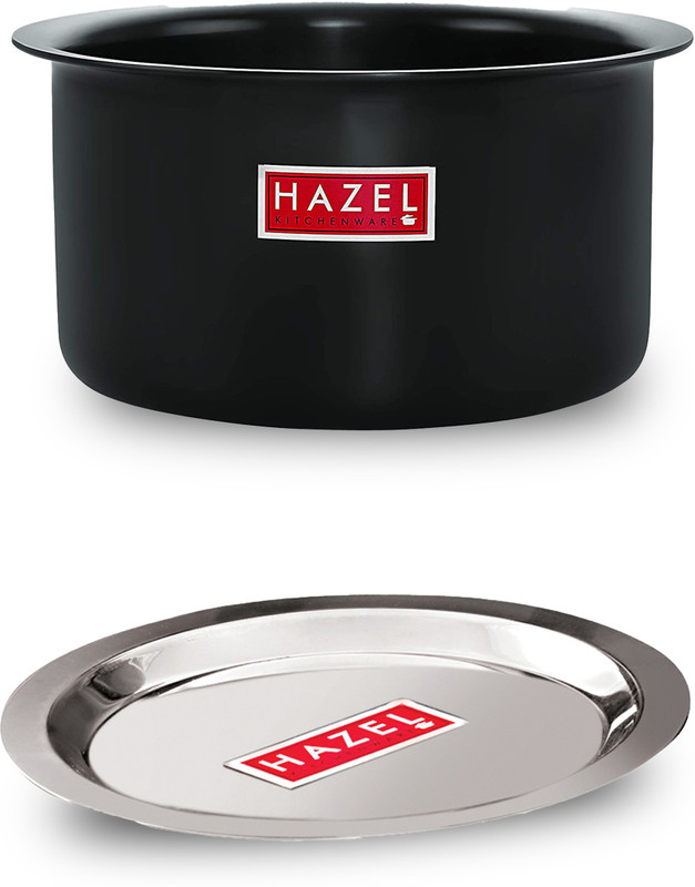 HAZEL Hard Anodised Aluminium Tope Cookware Boiling Tope Patila With Steel Lid Cover Tope/Bhagona/Patila Set with Lid 5.6 L capacity 27.6 cm diameter(Hard Anodised)