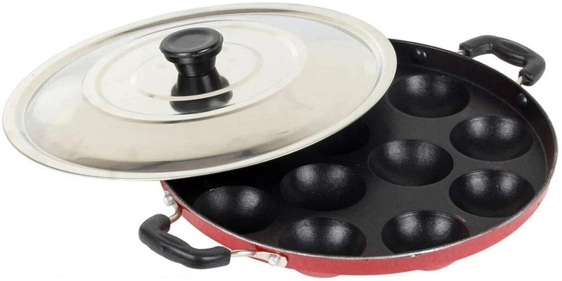 Benon Appachatty Pan 20 cm diameter with Lid 0.4 L capacity(Aluminium, Non-stick)