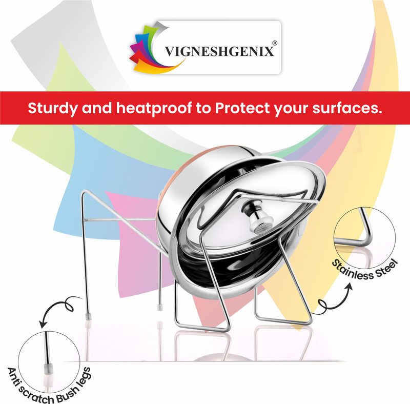 Vigneshgenix Handi Strainer Stand Rice Cooker Strainer Stand | Hands Free Rice Drainer Stand Stainless Steel Table Spoon(Pack of 1)