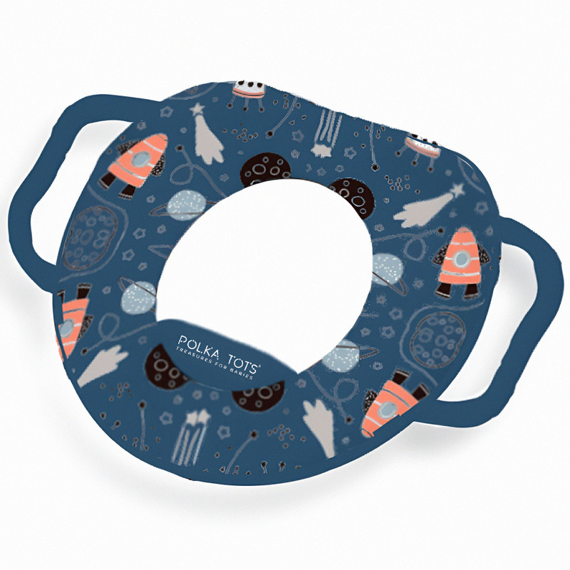 POLKA TOTS Space Design Blue Potty Seat with Handle, Suitable for Potty Training of Baby Potty Seat(Blue_Space)