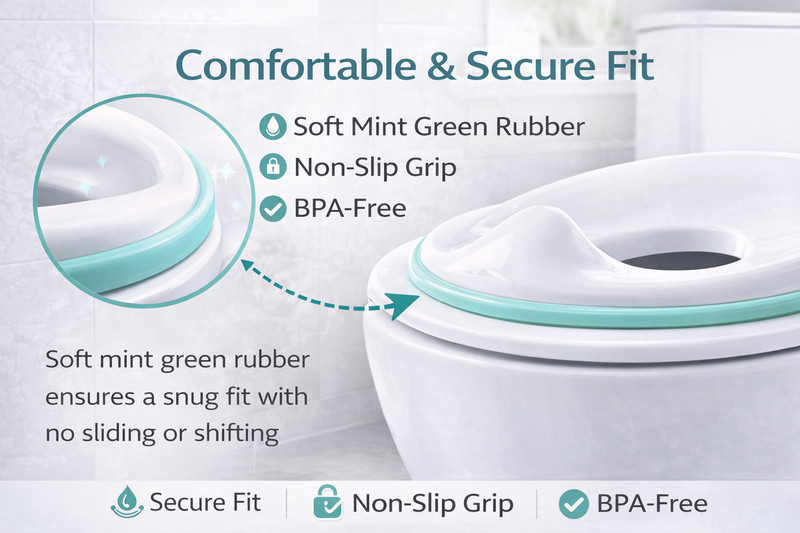 Tiny Talez Premium Non-Slip Potty Training Seat with Splash Guard for Kids & Toddlers Potty Seat(White, Blue)