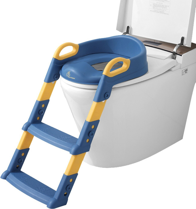 R for Rabbit Hiltop Kids Step Stool Adjustable & Non-Slip Ladder for 1 -7 Years Kids Potty Seat(Blue yellow)