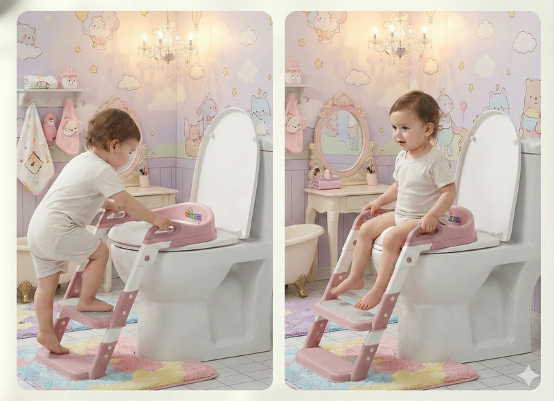 Babanza BPS-001-581Q Potty Seat(Pink & White)