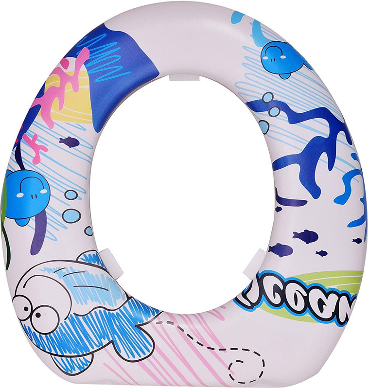 MOMSCAPE Soft Cushioned Plastic Baby Potty Seat Non-Slip Training chair for Toilet Stand Potty Seat(White)