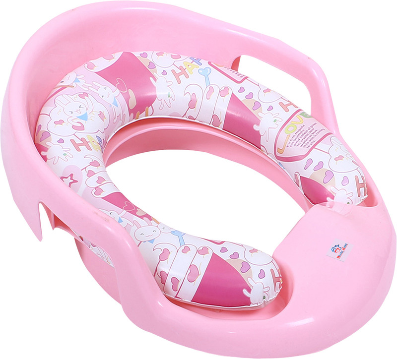 Heart Home Kids Potty Seat|Plastic Cushioned Potty Seat|Kids Toilet Seat with Handle|Pink Potty Seat(Pink)