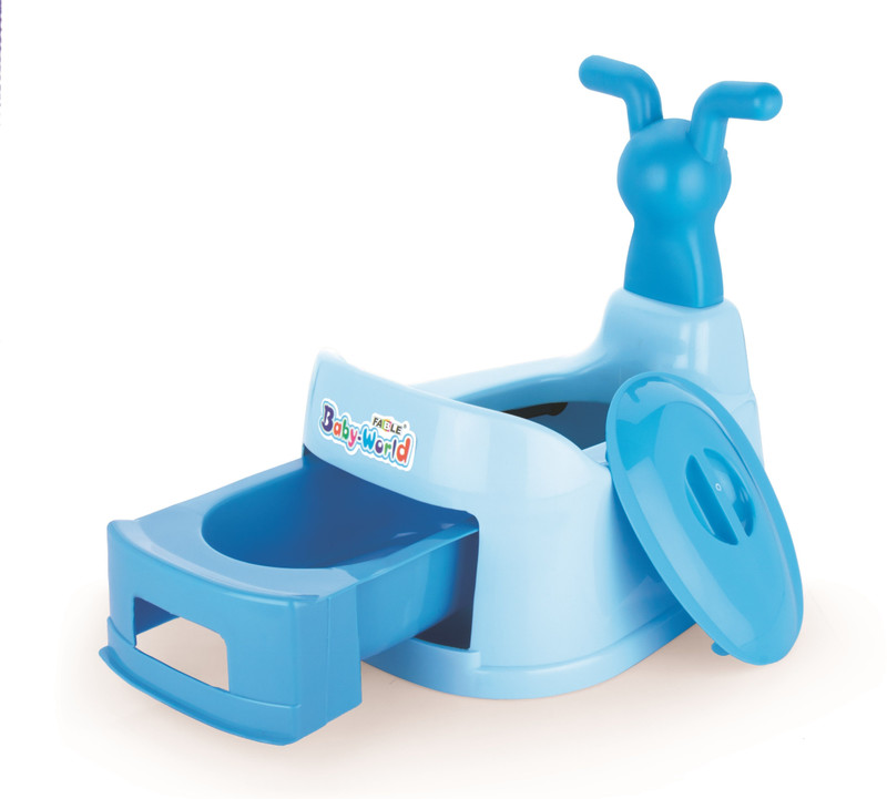 FABLE Toilet Trainer Baby Potty Seat Cartoon Face with Removable Tray & Closing Lid Baby World Baby Potty Seat Potty Seat(Blue)