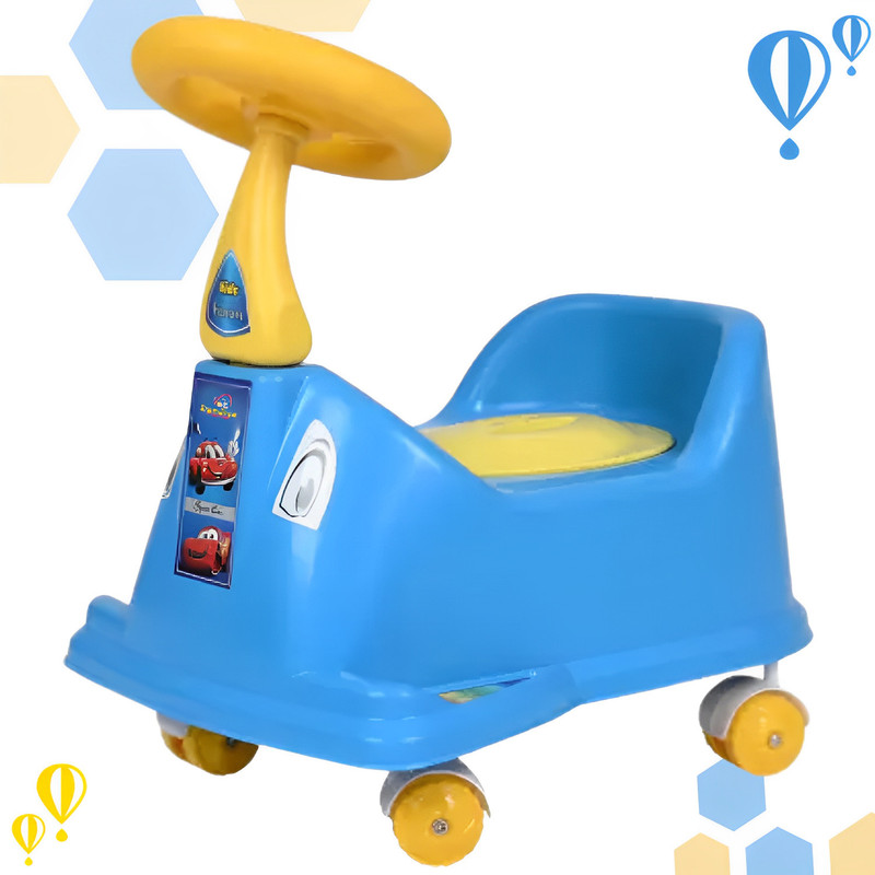 DANDLES Rider Potty Chair with Wheels and Removable Tray with Cover Handle bar Potty Box(Blue)