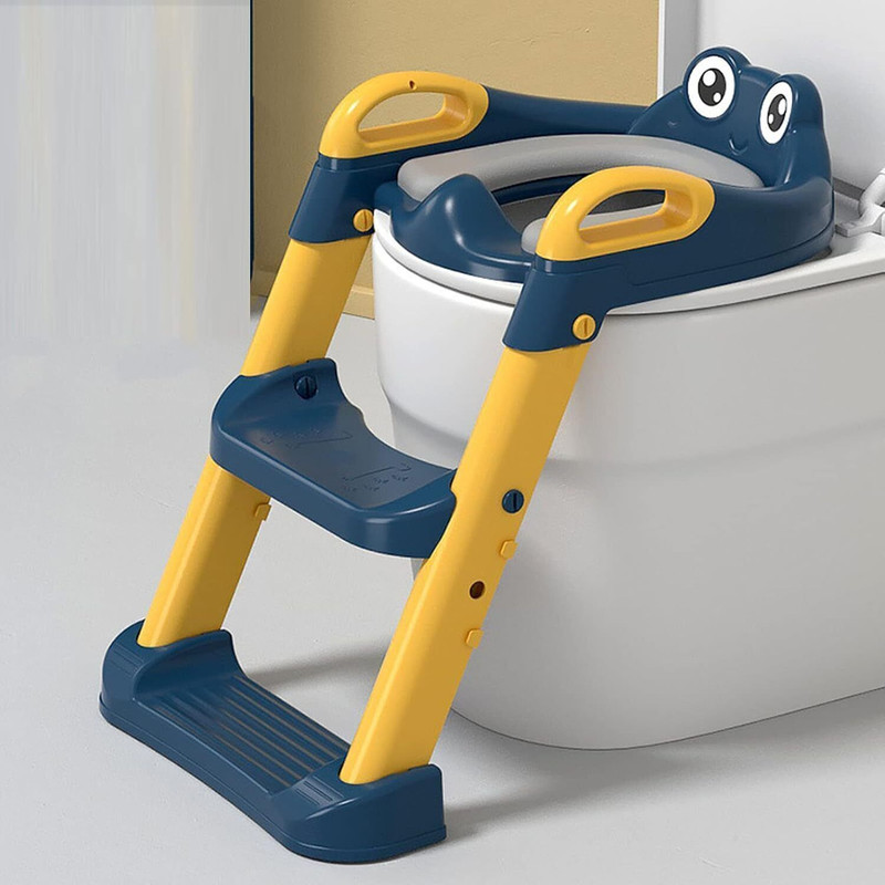 Safe-o-kid Non-Slip Potty Training Seat With Ladder, Baby Potty Foldable Toilet Seat Potty Seat(Blue, Yellow)