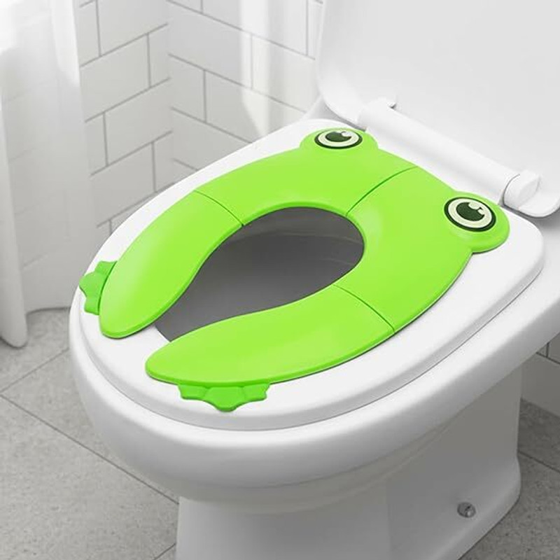 NEEVANTA Toddler Toilet Seat, Foldable Potty Toilet Training Seat for Boys and Girls Baby Bath Seat(Green)