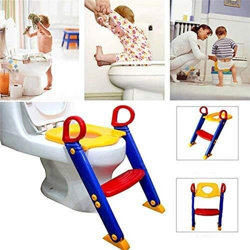 KT ENTERPRISE Baby Toilet Potty Training ladder Seat Potty Seat(Multicolor)