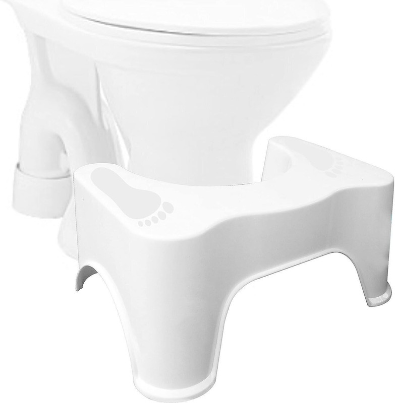 BUMTUM Perfect Posture Plastic Squat Potty Step Stool for Western Toilet Anti-Slip Potty Seat(White)