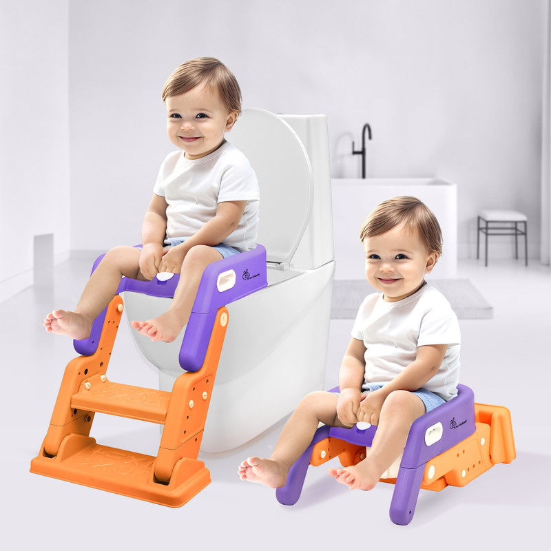 R for Rabbit Hilltop Booster Potty Step Stool for Kids | Easy Installation & Multifunctional Potty Seat(Purple Orange)