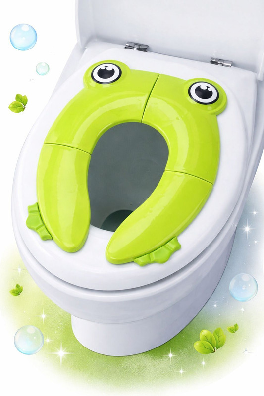 TASTIC Plastic Foldable Baby Potty Training Seat, Kids Toilet Seat, Travel Friendly Potty Seat(Green)