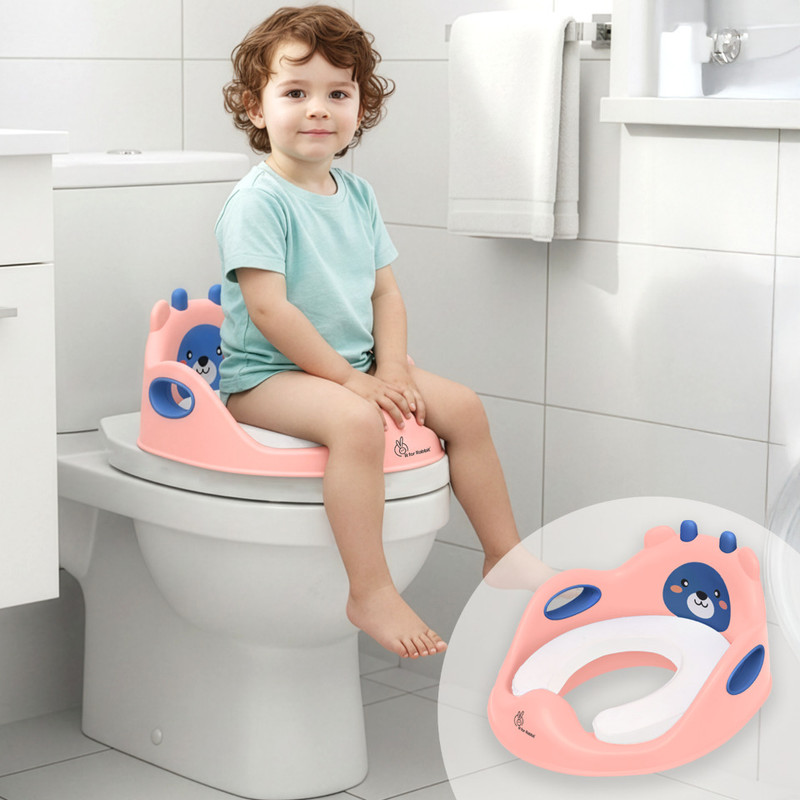 R for Rabbit Minimo Teddy Potty Seat for Baby with Anti Slip Pads Designed for Universal Fit Potty Seat(Peach Blue)