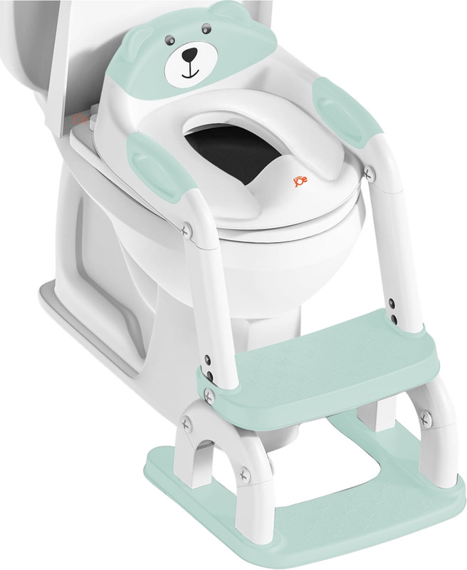 JUNIOR JOE Baby Potty Seat, Toilet Training Seat With Steps, 2 In 1 Toilet Seat For Kids Potty Seat(Light Green)