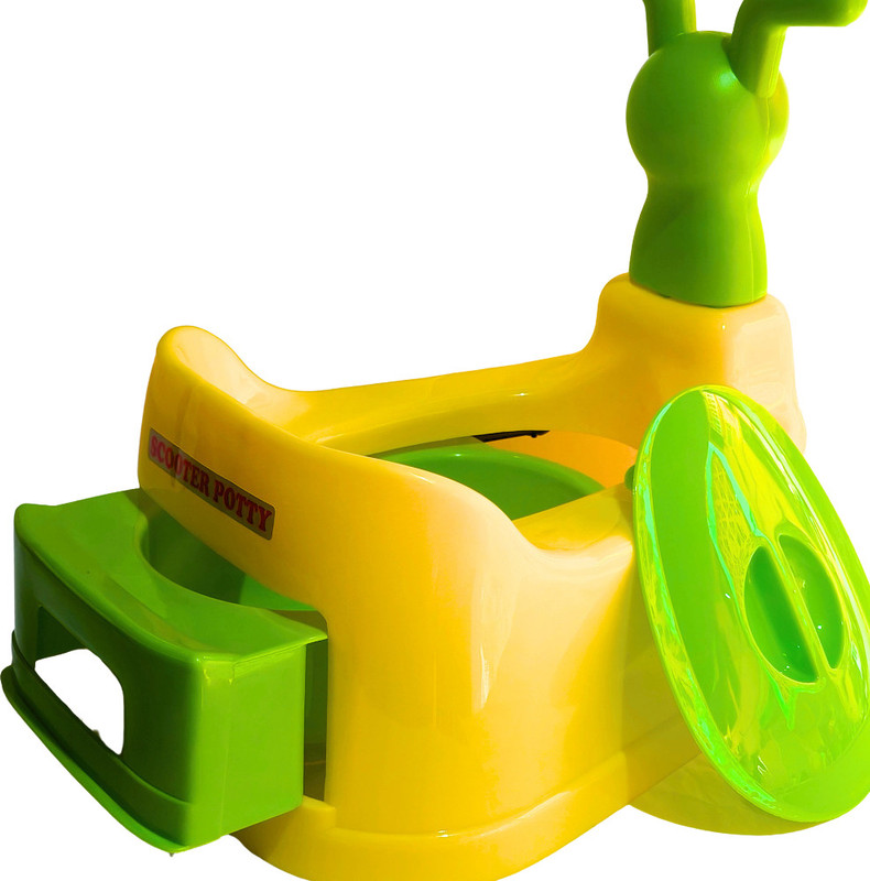 Peapod Baby Toilet Trainer Potty Seat with Lid Cover with Removable Tray Potty Box(YELLOW-GREEN)