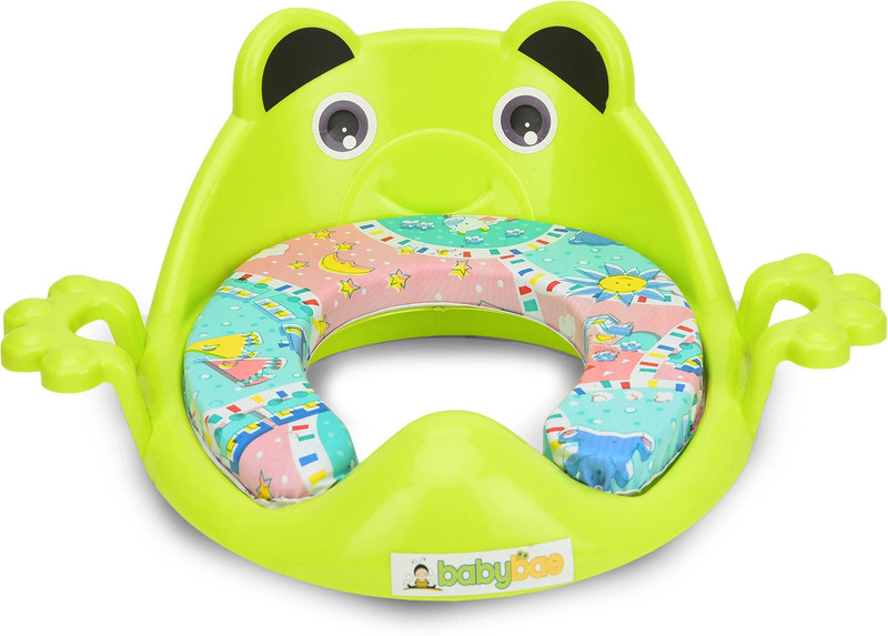 Babybae Cushioned Potty Seat with Easy-Grip Handles for Baby Boys and Girls Potty Seat(Green)