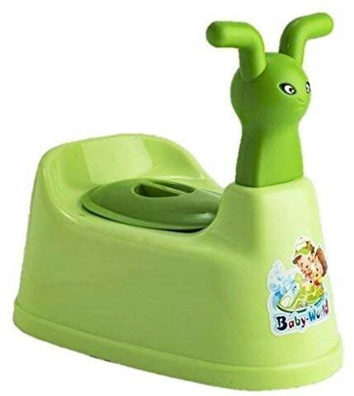 KORBOX Potty Seat Cartoon Face with Removable Tray & Closing Lid Potty Box(Green)