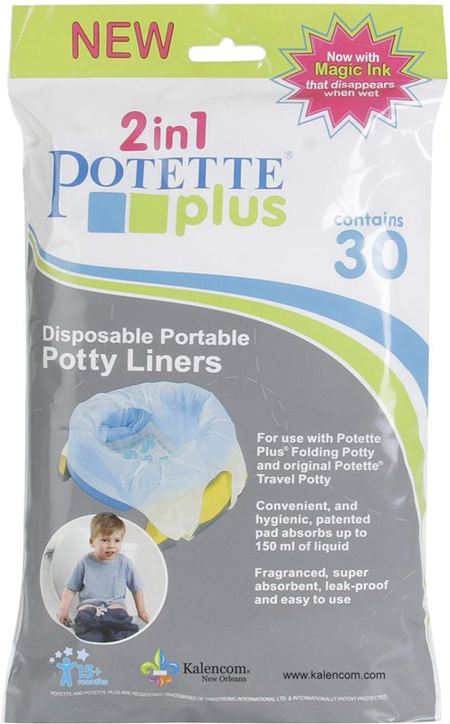 Potette Plus Kalencom Liners Disposable Portable Potty Liners (30 Liners) Potty Seat(White)