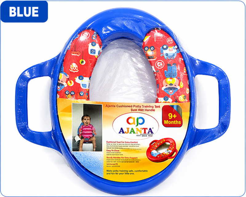 Braintastic Baby Potty Training Seat with Soft Cushion & Handle for Toddlers Potty Seat(Blue)
