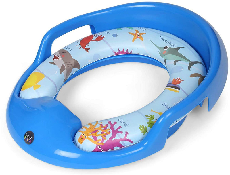 soslapai Toilet Trainer Soft Cushion Baby Potty Seat for Western Toilet Potty Seat(Blue)