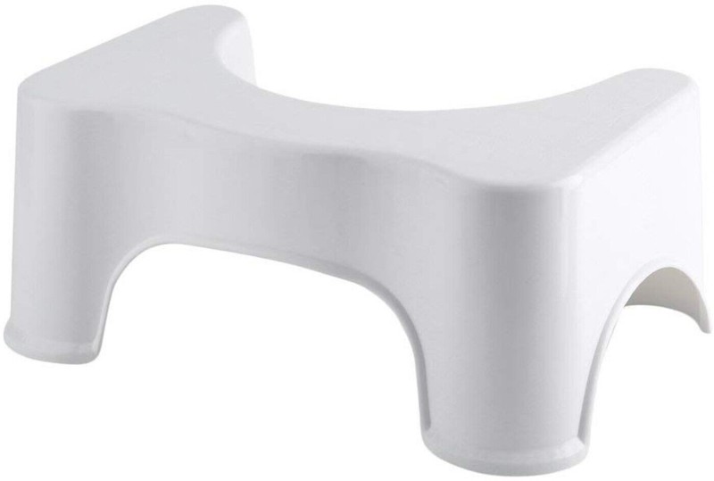 COSKIRA Plastic Potty Step Stool for Western Toilet Bathroom Scientific Angle Potty Seat Potty Seat(White)
