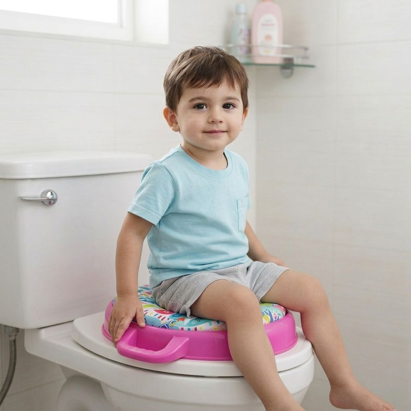 mama luv mee Soft Padded with Easy Grip Handles Potty Seat(Baby Pink)