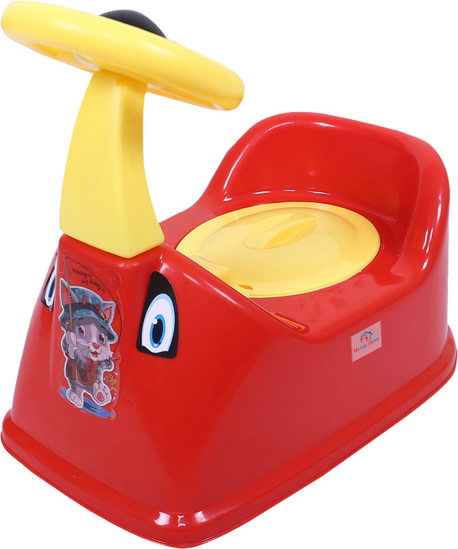 Heart Home Plastic Baby Potty Toilet Training Seat|Steering Design|Red Potty Seat(Red)