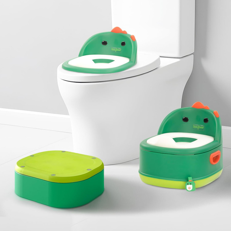 baybee Melon Potty Training Seat Chair for Kids Baby Toilet Seat with 0 to 5 Year Baby Potty Seat(Baby Potty with Anti Slip, Splash Guard, Potty Stool & Cleaning Brush (Green))