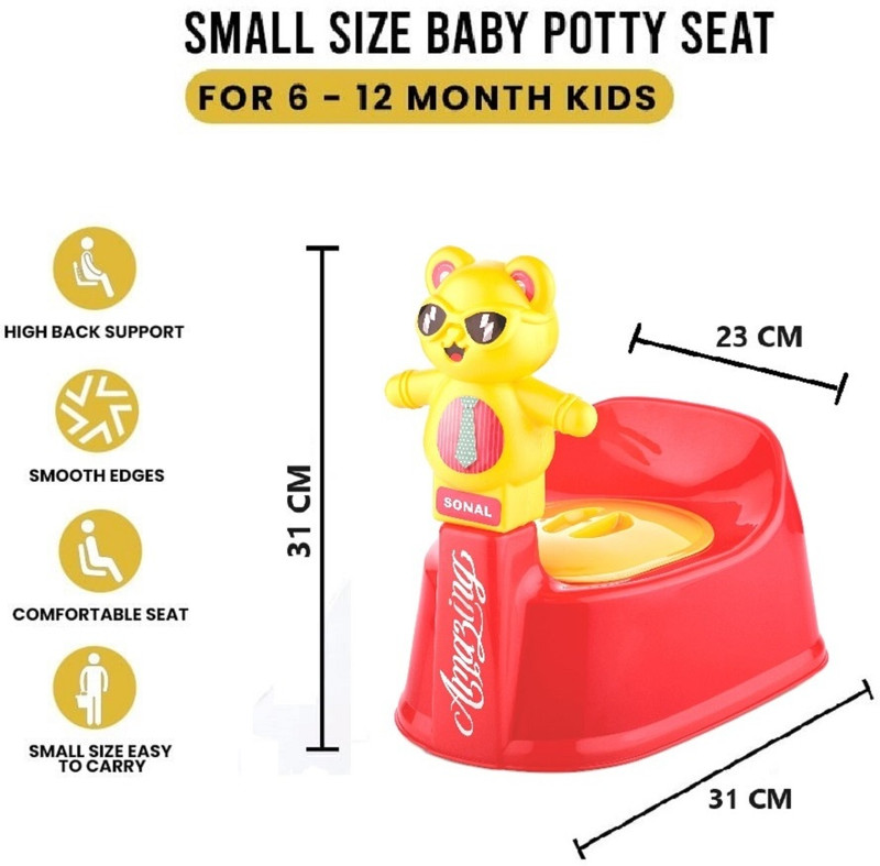 Sonal PANDA Baby Potty Seat without Removable Tray (Age 6-12 Mths) Potty Seat(Red)