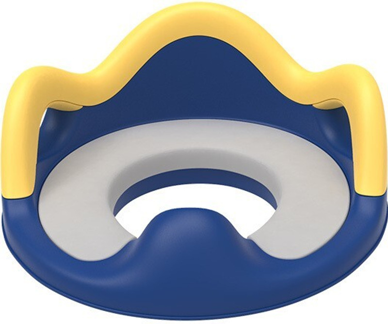 Honey Boo Toilet Trainer Soft Cushion Baby Potty Seat With Handle And Back Support Toilet Seat For Western Toilet Potty Seat Potty Seat(Blue)
