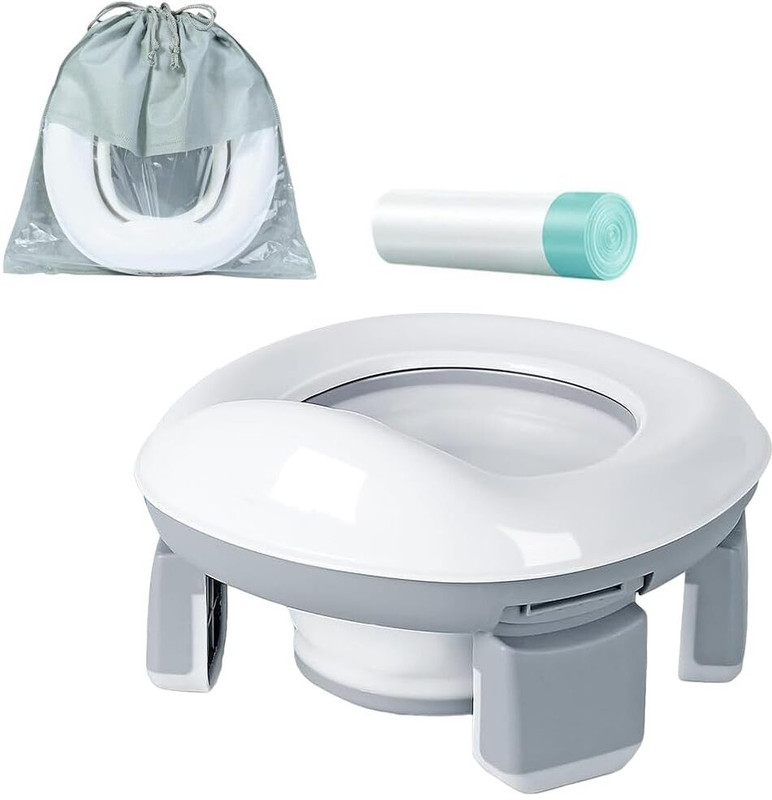 SNOWIE SOFT Portable Potty Training Seat for Toddlers Foldable Toilet for Indoor Outdoor Use Potty Seat(Grey)