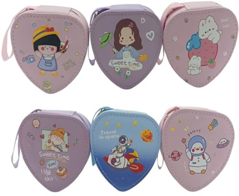 Gold Leaf Heart Shape Coin Pouches-6PCs Coin Purse(Pack of 6)