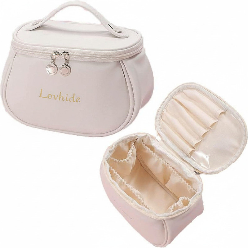 LOVHIDE remium Makeup Organiser Bag with Wide Opening and Durable Zipper Closure Cosmetic Bag