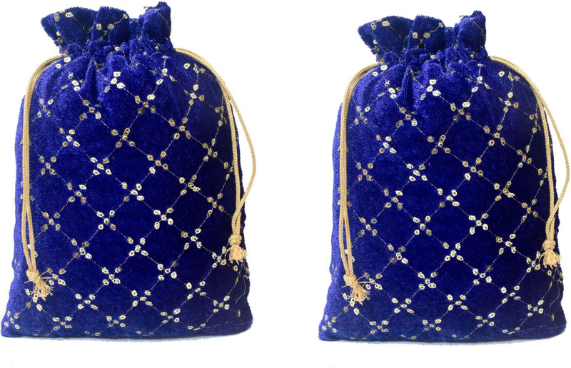 Dulhan Enterprises 2VSVPTL5X7_214BL Potli(Pack of 2)