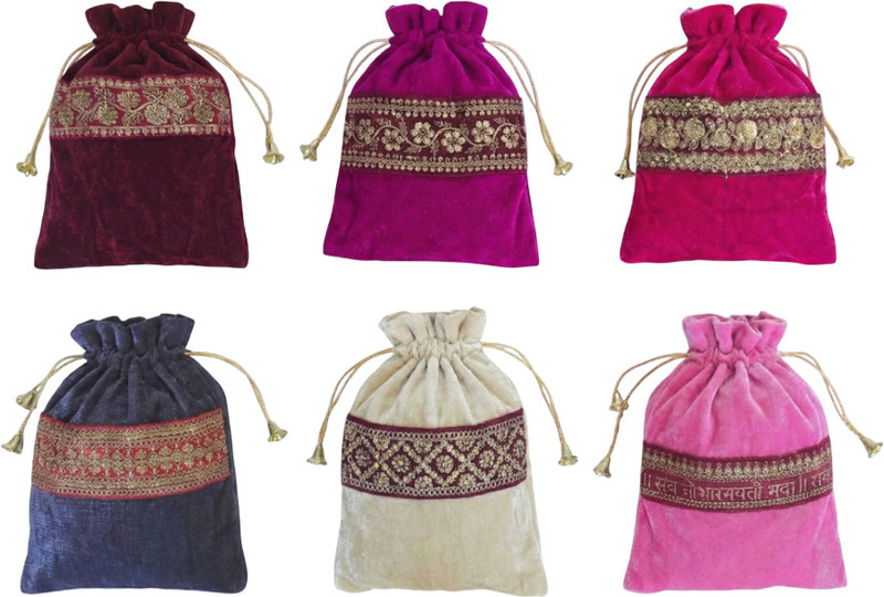 Traditions Bazaar Velvet Potli Potli(Pack of 6)