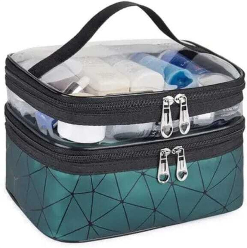Reivix Makeup Bags Double Layer Travel Cosmetic Cases Make up Organizer Toiletry Bags Cosmetic Bag